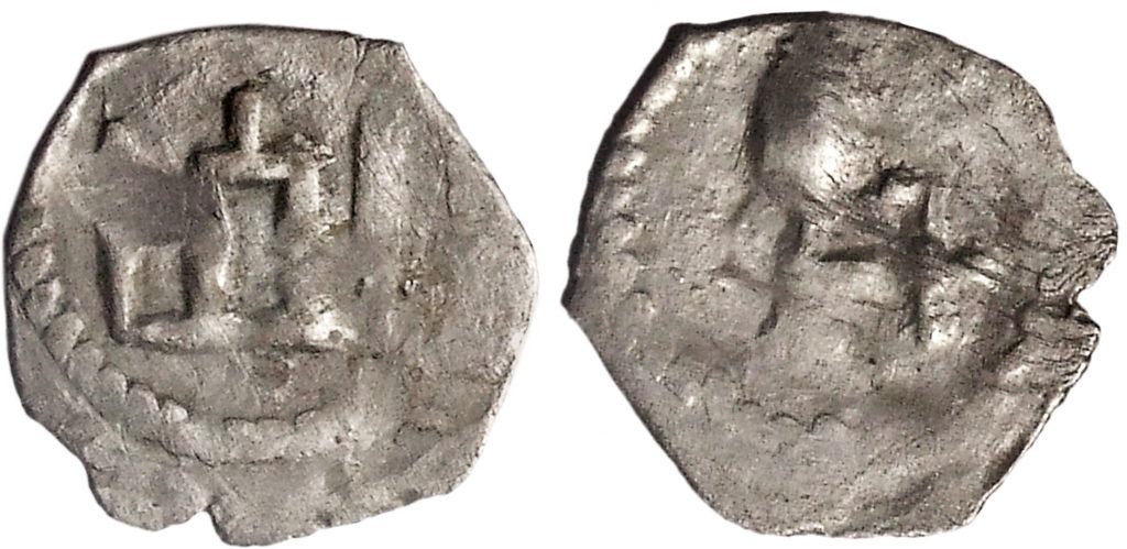 LDK. Vytautas. Denaras. Apie 1411–1430 m. Sidabras. Ø 12 mm, Vilniaus Verkių lobio (XV a. 4 deš./1941) moneta