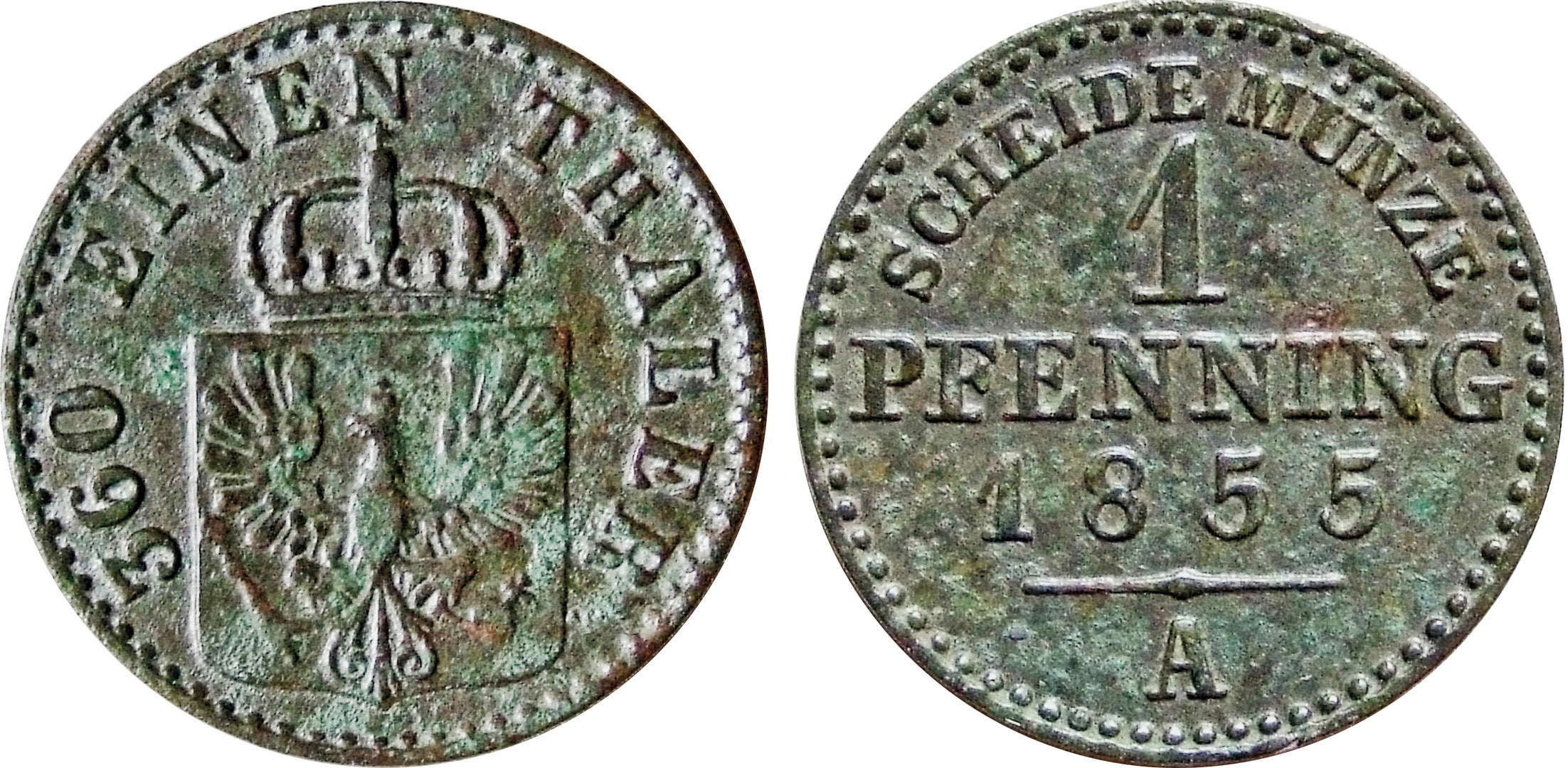 Prūsija. Frydrichas Vilhelmas III. 1 šilingas. 1810 m. Varis. Ø 20,2 mm, Žemoji Panemunė, Šakių r.