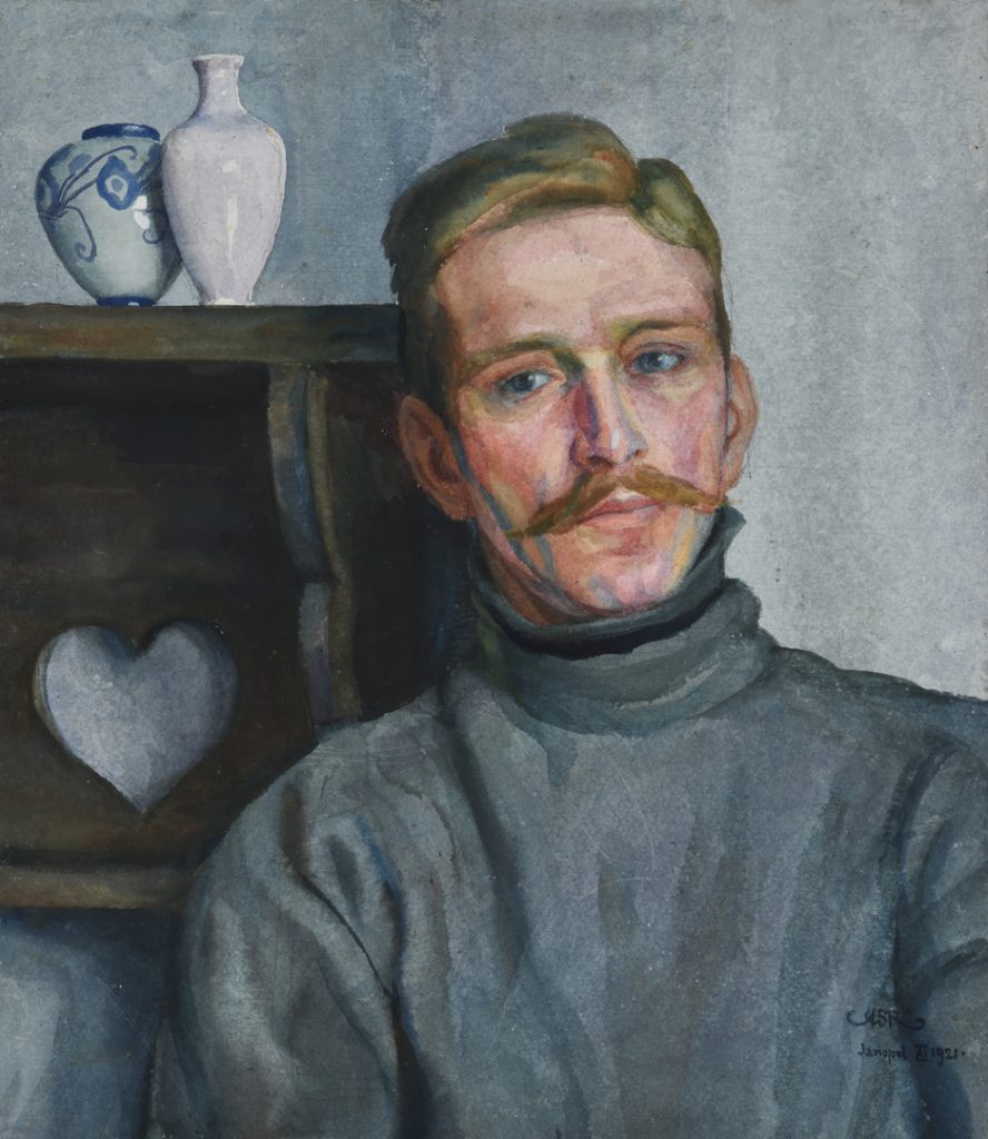 Antano Kazimiero Römerio portretas. Janapolė, 1921 m. Popierius, akvarelė; 55,5 × 48,5 cm. LNM T 147