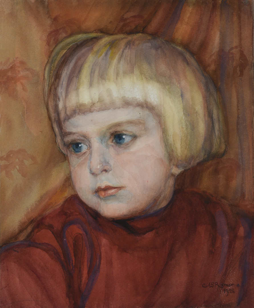 Ervino Römerio portretas. Janapolė, 1922 m. Popierius, akvarelė; 33,5 × 27,6 cm. LNM T 360