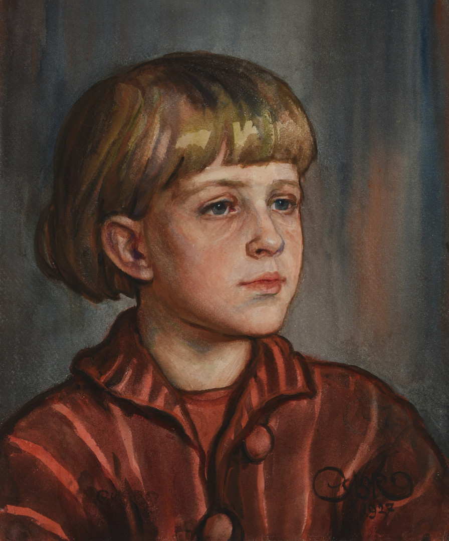 Ervino Römerio portretas. 1927 m. Kartonas, akvarelė; 38,7 × 32,5 cm. LNM T 786