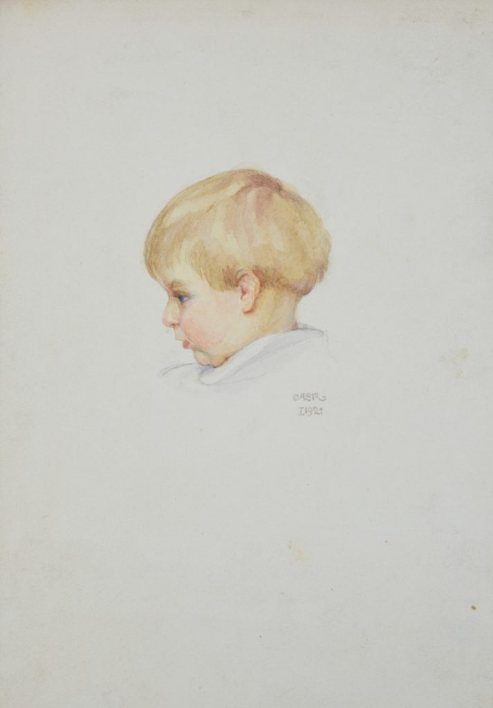 Ervinukas. 1921 m. Kartonas, akvarelė; 30,9 × 21,9 cm. LNM T 846